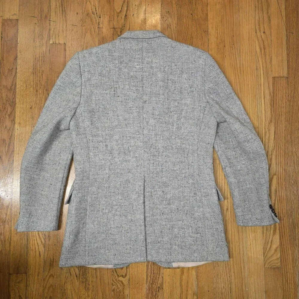 Moores Harris Tweed Blazer Mens Herringbone Pure Virgin Wool Sport Coat Jacket